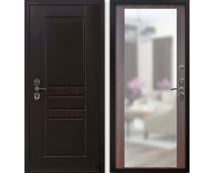 Входная дверь Гардекс CISA венге/ зеркало филадельфия коньяк