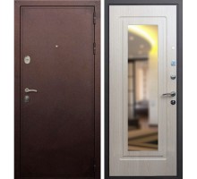 Металлическая дверь ReX 5А Зеркало Беленый Дуб