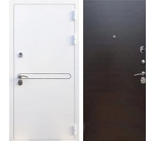 Металлическая дверь REX 27 Белая Шагрень венге поперечный гладкая