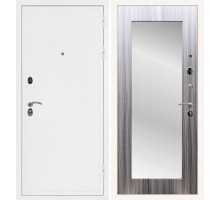 Металлическая дверь ReX 5А Белая шагрень Пастораль Зеркало Сандал серый