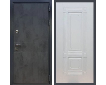 Металлическая дверь REX Премиум 290 бетон темный ФЛ-2 ясень белый 6 мм