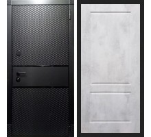 Металлическая дверь REX 15 Чешуя Черный Кварц фл-117 бетон светлый