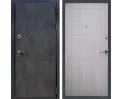 Металлическая дверь REX Премиум 290 бетон темный сити 6 мм сандал светлый