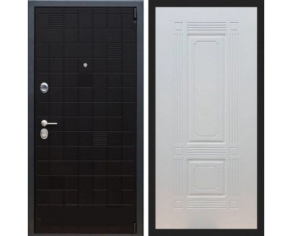 Металлическая дверь REX 12 Чёрный ясень фл-2 ясень белый 6 мм