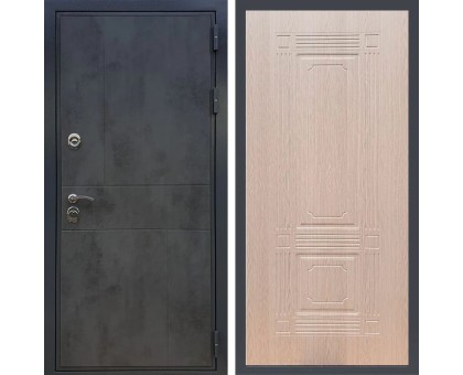 Металлическая дверь REX Премиум 290 бетон темный ФЛ-2 беленый дуб 6 мм