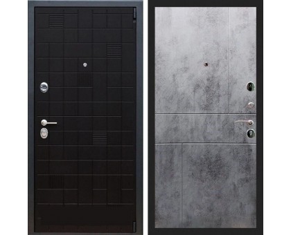 Металлическая дверь REX 12 Чёрный ясень ФЛ-290 бетон темный