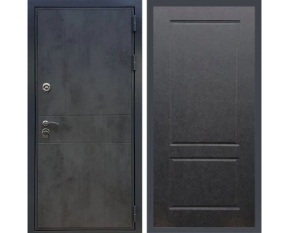 Металлическая дверь REX Премиум 290 бетон темный ФЛ-117 штукатурка графит