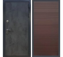 Металлическая дверь REX Премиум 290 бетон темный полоски горизонтальные ясень шоколадный