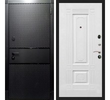Металлическая дверь REX 15 Чешуя Черный Кварц фл-2 ясень белый 16 мм