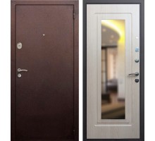 Металлическая дверь ReX 1A Зеркало Беленый Дуб