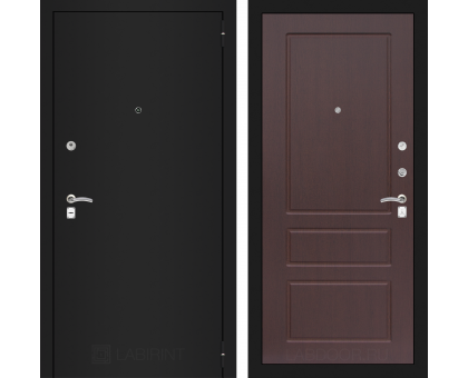 Входная дверь Лабиринт CLASSIC шагрень черная 03 - Орех премиум