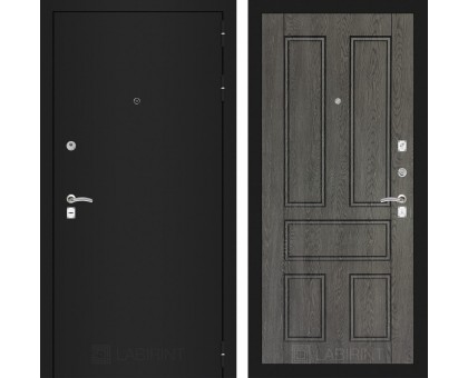 Входная дверь Лабиринт CLASSIC шагрень черная 10 - Дуб филадельфия графит