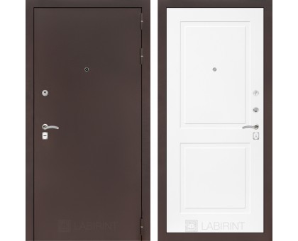 Входная дверь Лабиринт CLASSIC антик медный 11 - Белый софт