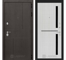 Входная дверь Лабиринт URBAN 02 - Сандал белый, стекло черное