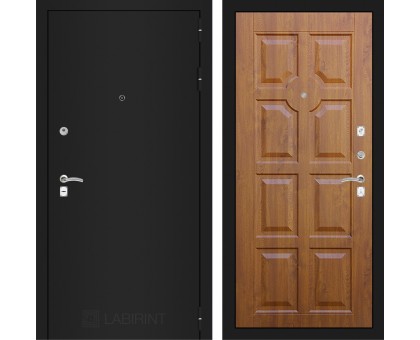 Входная дверь Лабиринт CLASSIC шагрень черная 17 - Золотой дуб
