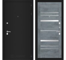 Входная дверь Лабиринт CLASSIC шагрень черная 20 - Бетон темный, зеркальные вставки