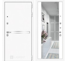 Входная дверь Лабиринт Лайн WHITE с широким зеркалом - Белый soft