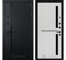 Входная дверь Лабиринт PIANO 02 - Сандал белый, стекло черное