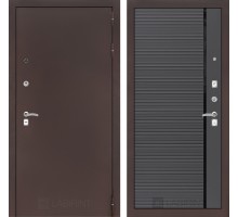 Входная дверь Лабиринт CLASSIC антик медный 22 - Графит софт, черная вставка