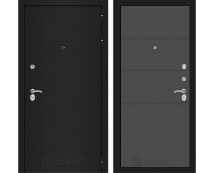 Входная дверь Лабиринт CLASSIC шагрень черная 13 - Графит софт