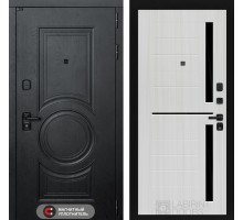 Входная дверь Лабиринт GRAND 02 - Сандал белый, стекло черное