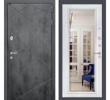 Входная дверь Лабиринт LOFT с Зеркалом Фацет - Белый софт