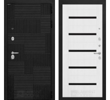 Входная дверь Лабиринт PAZL 01 - Белое дерево, стекло черное