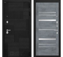 Входная дверь Лабиринт PAZL 20 - Бетон темный, зеркальные вставки