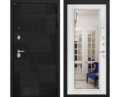 Входная дверь Лабиринт PAZL с Зеркалом Фацет - Белый софт